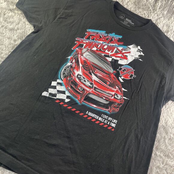 Fast And Furious Shirt Mens Extra Large Black Red Charger R/T Movie Racing - Picture 1 of 7
